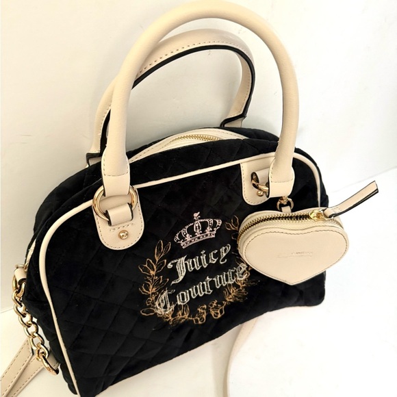 Juicy Couture Purse Velour Royal Moment Bowler Bag Coin Purse - Picture 3 of 8
